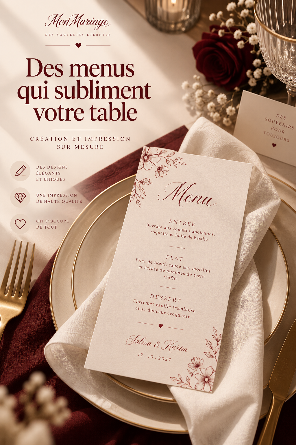 Vos menus