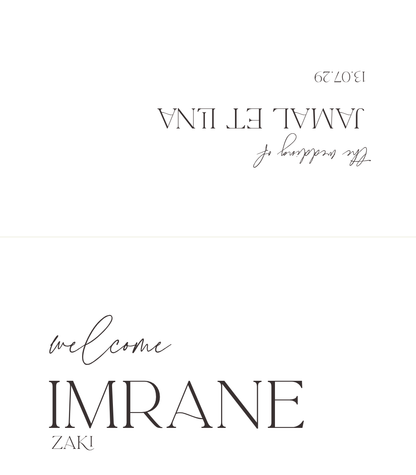 MINIMAL Marque-place pliable · Ivoire & Typographie