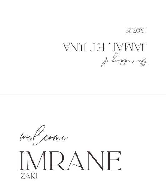 MINIMAL Marque-place pliable · Ivoire & Typographie